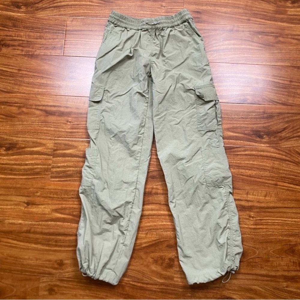 Full Tilt Olive Khaki Nylon Elastic Waist Cargo Pant Size Medium Streetwear